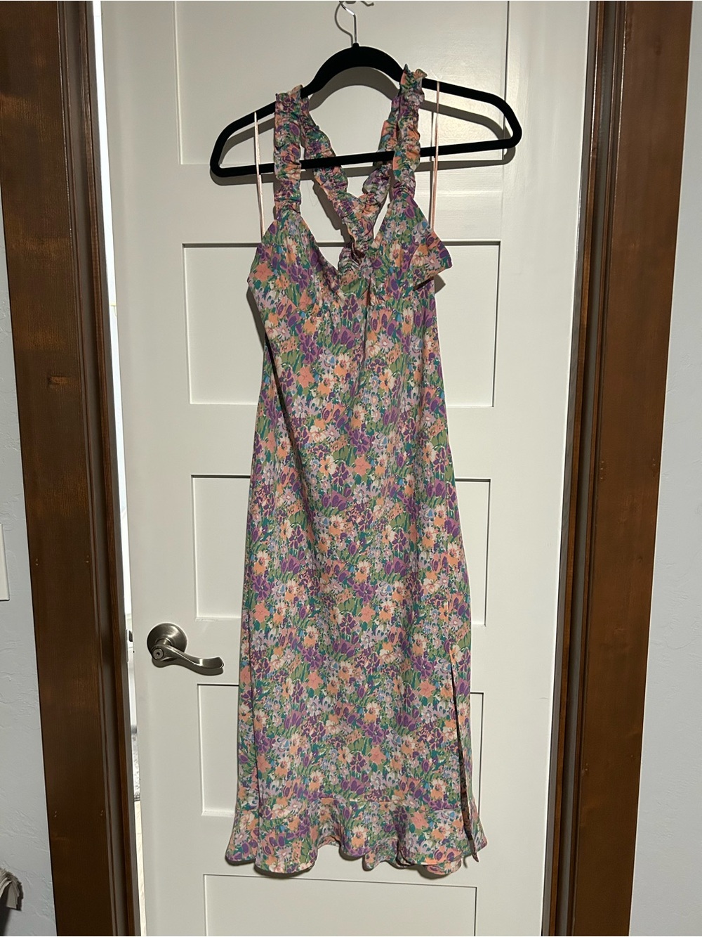 Astr Lavender Multi Floral Midi Dress Size Large